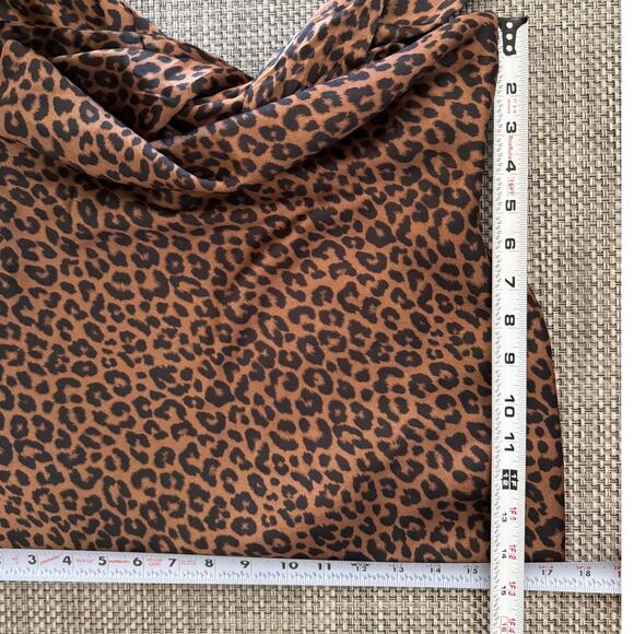 ZARA NWOT Matte Satin Leopard Print Strapless Cowl Tie-Back Backless Top XS - Picture 4 of 4